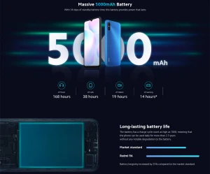 Redmi 9A Mobile Phone 6.53 display 2G+32G 5000mAh battery 2 +1 card slot AI Face unlock Octa-core CPU Smartphone