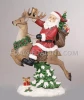 Resin santa and reindeer life size statue