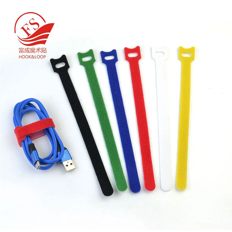 Reusable double side Hook and Loop Fastening Cable Ties with Microfiber Cloth