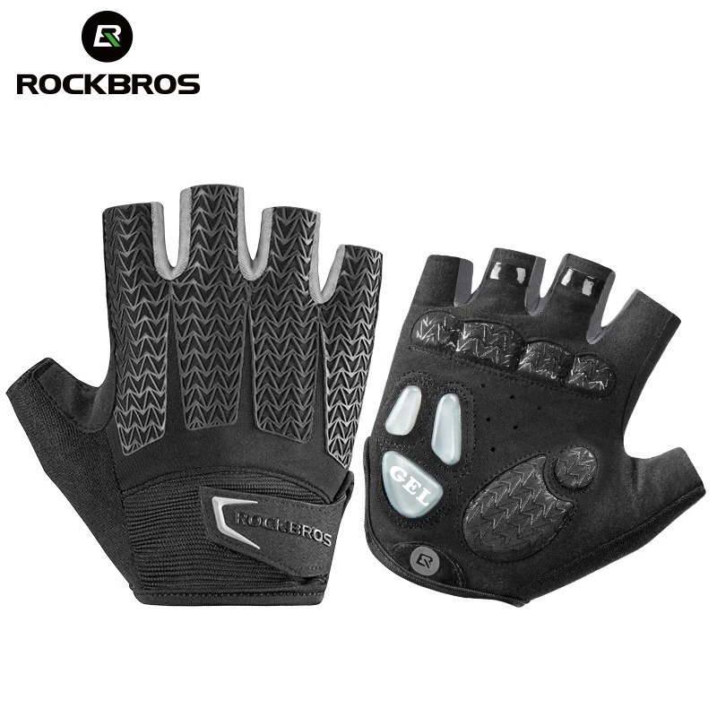 ROCKBORS half finger Men Women Anti Slip Gel Pad mittens racing motorcycle sport road bike gloves custom bike gloves