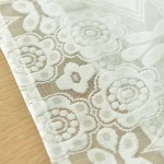 Rod Window Curtain Panel Sliding Door Drapes Sheer Lace Pattern Sheer Voile Tulle Pocket Petite Fleur White Lace Designs Floral