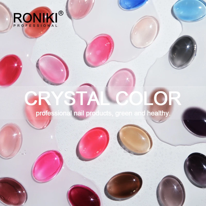 RONIKI 2021 new desgin crystal color gel nail polish profesional Customised soak off uv nail gel polish
