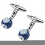 Round Enamel Sports Snooker Ball Cufflinks