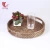Import Round rattan wicker flat food serving tray, wicker serveware with cut-out handle, rattan fruit basket wholesale from Vietnam