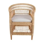 Royal style teak wood frame rattan lounge chair wicker best for home decoration hotel furniture