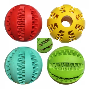 Rubber Pet Cleaning Balls Toys Ball Chew Toys Tooth Cleaning Balls Food Dog Toy