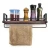 Import Rustic Kitchen Wood Wall Shelf, Spice Rack Shelf with Towel Bar,Wood and Metal Floating Shelves Wall Mounted Toilet Storage from China