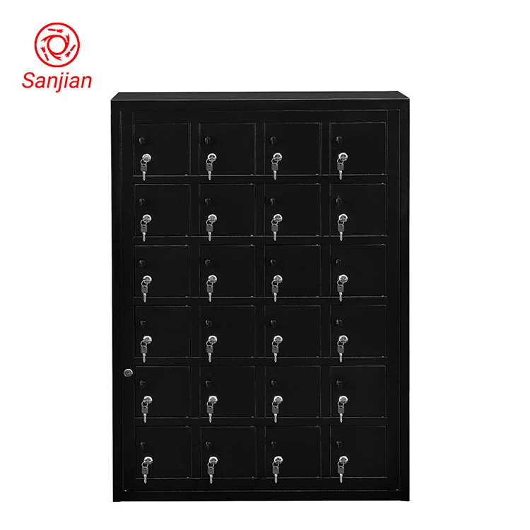 Sanjian factory customize size 24 doors electronic products metal steel storage cellphone lockers cabinet
