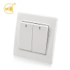 Screwless white color wall electric 10a 2 gang 1 2 way light switch