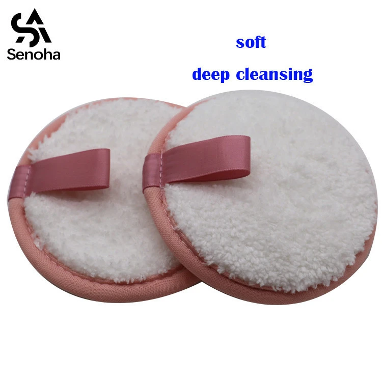 Senoha Colorful Customized Double Side Reusable Makeup Remover Pads Microfibers Puff