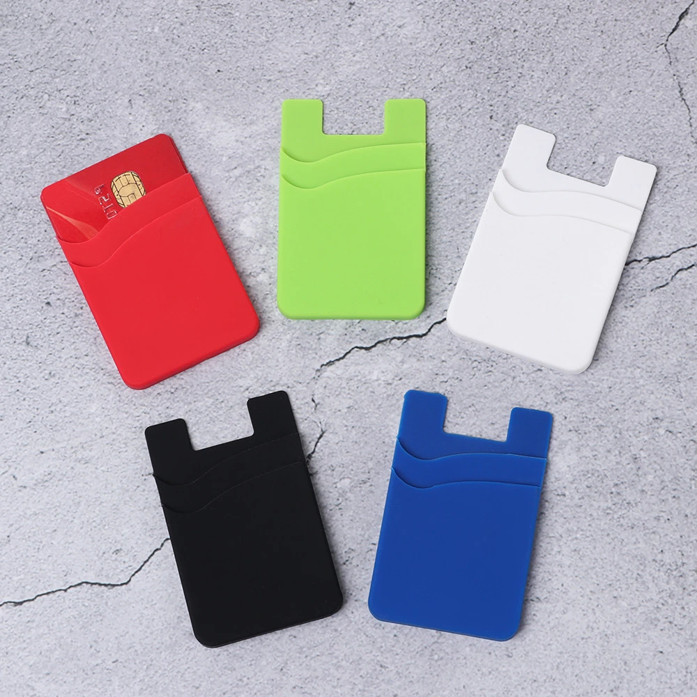 Silicone Mobile Phone Back Card Holder Wallet Stick On Adhesive Cash ID Soft Adhesive Phone Card Holder