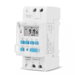 SINOTIMER DIN Rail 4 Pins Voltage Output Digital Switch Timer  24V AC DC Electronic Time Clock Relay with Replaceable Battery