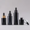 Skin care essence liquid packaging bottle 10m15m30ml 50ml 100ml box frosted black essential oil dropper glass bottle