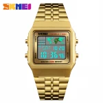 SKMEI 1338 Mens Multi function Sport Watch Stainless Steel Water Resistant Digital Wrist Watch