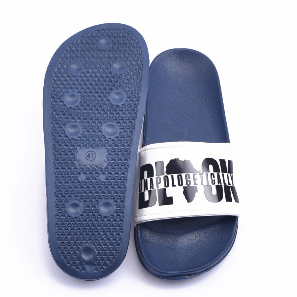 slides sandals cheap plain customized design 3d screen print slipper, custom logo man pu slide sandals, blank sublimation slides