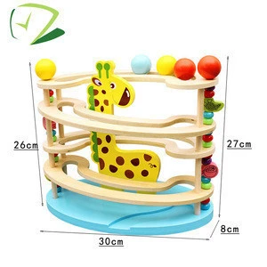 Small animal shape baby safe wooden beads game for children