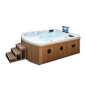 SMBR-390 Large design bath 8 person optional pediucre with waterproof TV for whirlpool spa massage bathtub outdoor hot tub