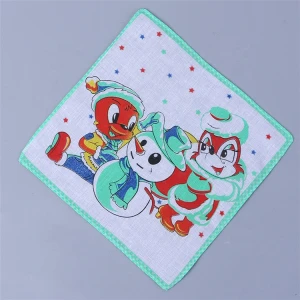 Soft feeling 28*28cm small handkerchief cartoon printed children baby cotton handkerchief