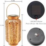 Solar LED Camping Lantern Tree Hanging Lamps Bronze Garden Hollow Decorative Warm White Lights for Yard Festival Holiday Decor