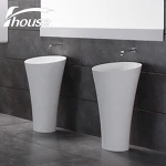 Solid Surface Washing Sink Artificial Stone Pedestal Basin Bathroom Washing Basin