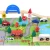 Import solid wood toy wooden railway train set for children from China