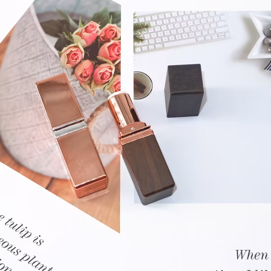 Eml Ls2468 Matt Black Square Shape Plastic Lipstick Case 12.1mm Inner Cup Size 3D Printing Empty Lipstick Tube