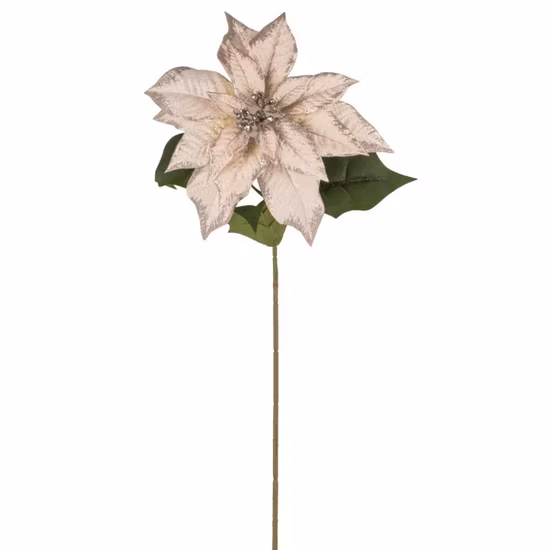 Import Wholesale Christmas Artificial Poinsettia Flowers Polyester Single Stem Poinsettia from China