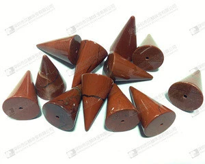 Special cut natural red jasper stone cone,carved stone bead