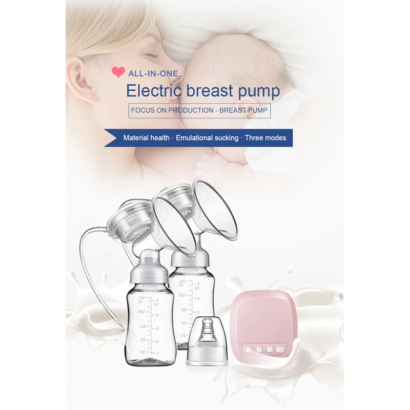 Special Design Widely Used Portable Bilateral Electric Silent Dual Suction Milk Feeding Breast Pump