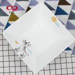 Square Kids Cartoon Ceramic bone china Serving Dishes Plates Sets Dinnerware
