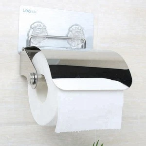 Stainless Steel 304 Wall Mounted Tissue Box Holder Removable Toilet Paper Roll Holder With Cover