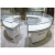 Stainless steel Commercial showcase display cabinet with round glossy white glass jewellery retail store furniture jewelry kiosk