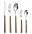 Import Stainless steel cutlery with plastic clamping pieces pattern design handle 4pcs set factory sales from China