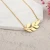 Import Stainless Steel Gold 18kgp Leaf Shape Pendant Necklace Cheap Price Whole Sale from China