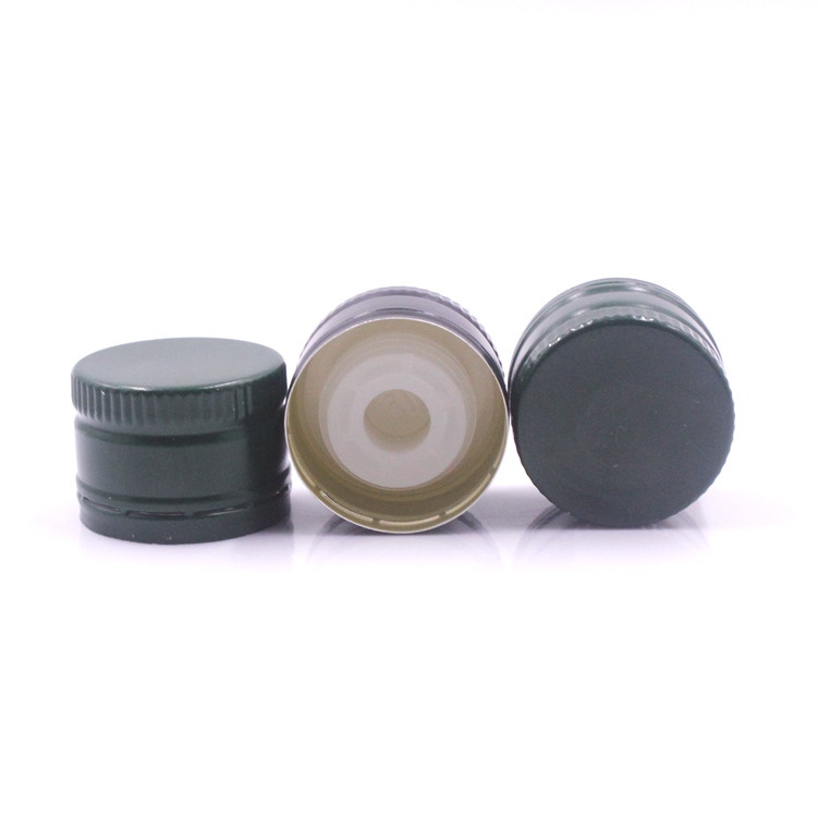 Stocked 31.5*24mm black green gold vinegar olive oil EVOO aluminum plastic cap lid closure