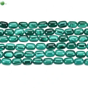 Stonetotal factory natural stone spacer wax gourd malachite beads for necklace bracelet making