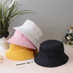 Sunbonnet Fedoras Outdoor Fisherman Hat Beach New Unisex Cotton Bucket Hats Women Summer Sunscreen Panama Hat Men Pure Color