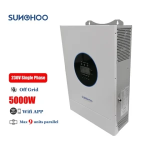 SUNOHOO off grid solar inverter 5kw 48vdc 230vac MPPT power controller combined with solar panel system