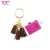 Import Superb New Suede Leather Tassel Keychain Colorful PU Leather Fringe Key Ring For Handbag Purse from China