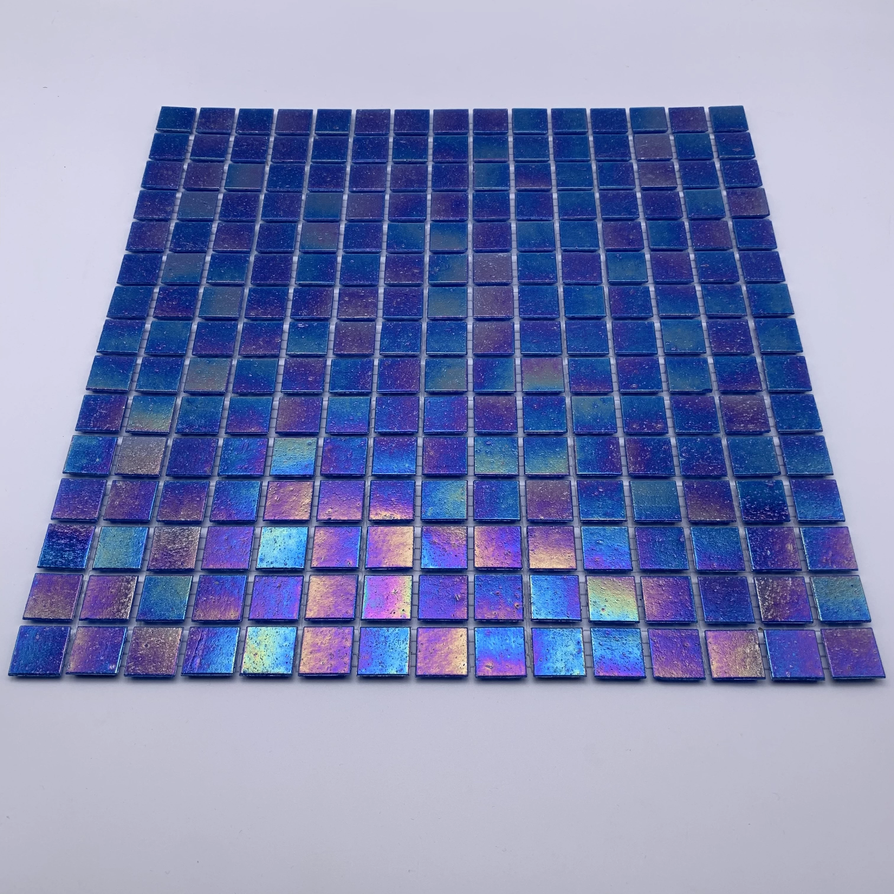 Swimming Pool 4mm Iridescent Navy Blue Glass Mosaic