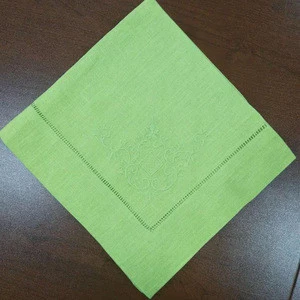 table napkin with hand hemstitch and monogram