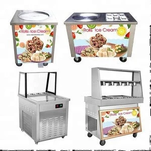 table top thailand machine roll fried ice cream maker