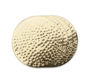 Tableware Hand Hammered Brass Metal Round Coaster Set for Coffee Table Dining Table Accessories Placemat Restaurant Home Decor