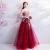 Import tailor made elegant wine red dress bride wedding toast wedding dinner annual meeting  evening dresses red tulle dress hand made from China