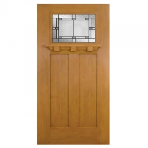 Tempered Glass Decorated Stained Fiberglass Front doors, Luxury house doors