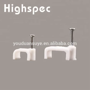 Top Quality Plastic Cable clip with Circle Steel Nail