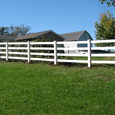 Top Quality PVC Post and Rail Fence, 4 Rail Vinyl Horse Fence, Plastic PVC Ranch Fence