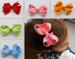 Top Sale Cute Custom Color Ribbon Hairpin, Custom size Butterfly Shaped Hair Clip