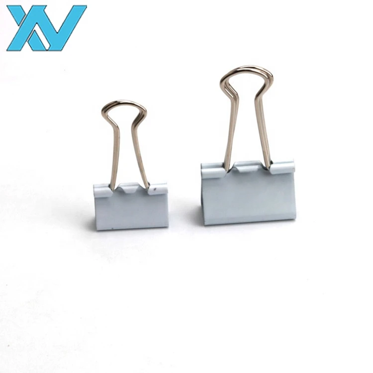 Top selling advertising custom different size white colored metal bulldog paper binder clips