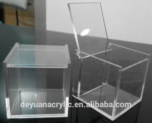 Transpa 6 Sided Acrylic Boxes, Small Clear Plastic Display Shelves